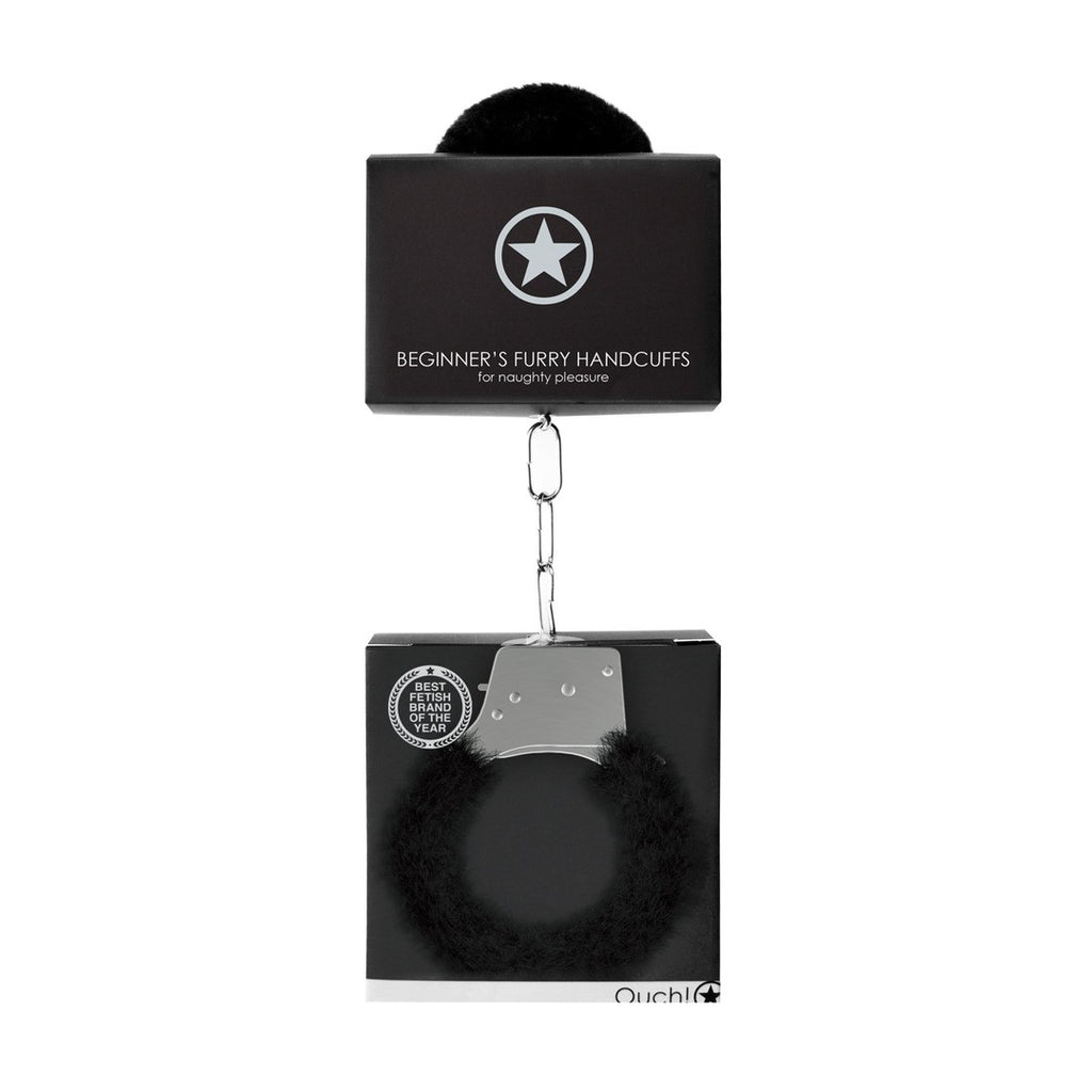 Algemas Com Peluche Beginner'S Furry Handcuffs Pretas