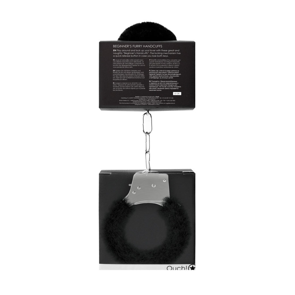 Algemas Com Peluche Beginner'S Furry Handcuffs Pretas