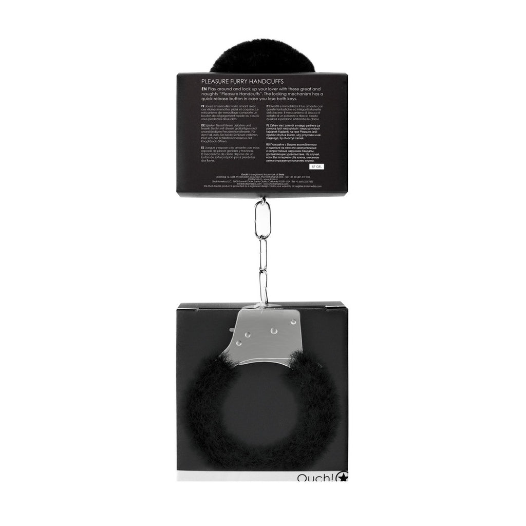 Algemas Com Peluche Pleasure Furry Handcuffs Pretas