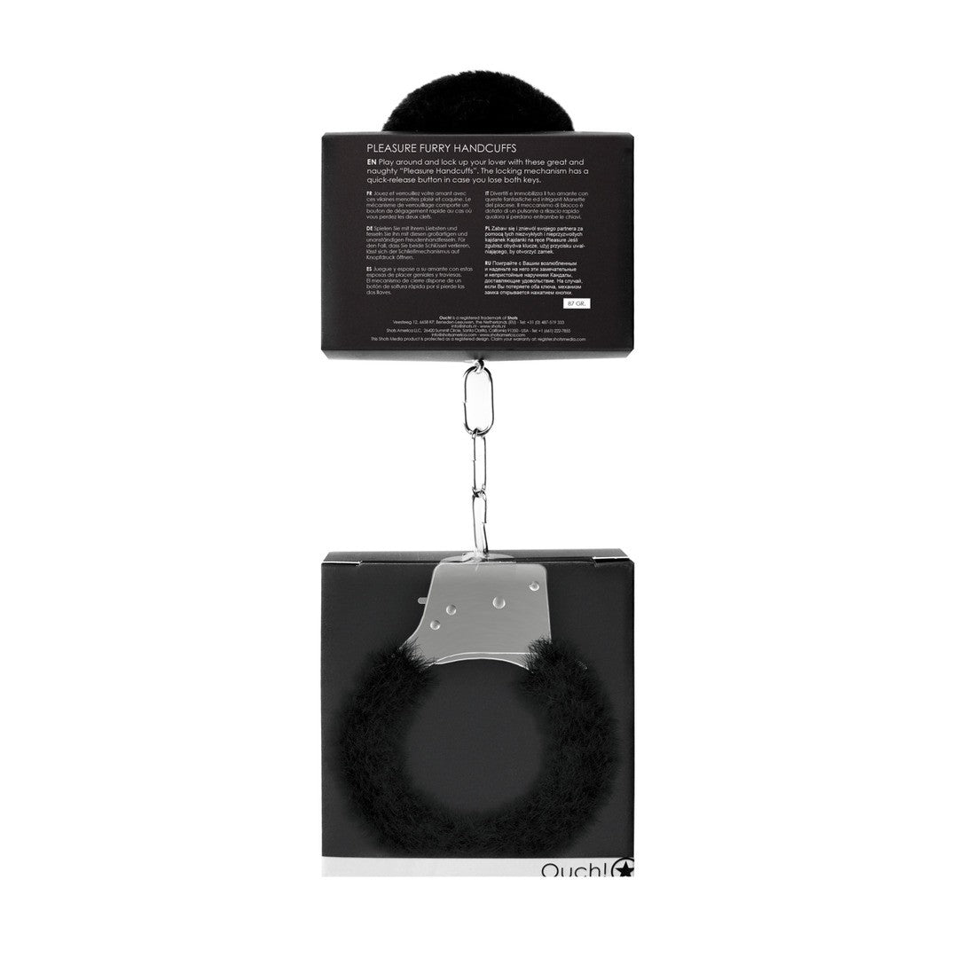 Algemas Com Peluche Pleasure Furry Handcuffs Pretas