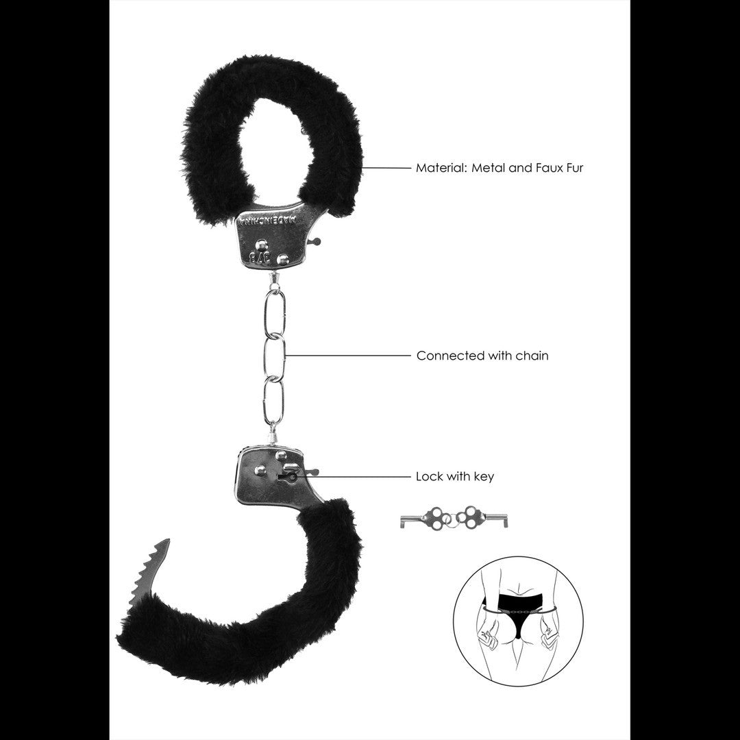 Algemas Com Peluche Pleasure Furry Handcuffs Pretas