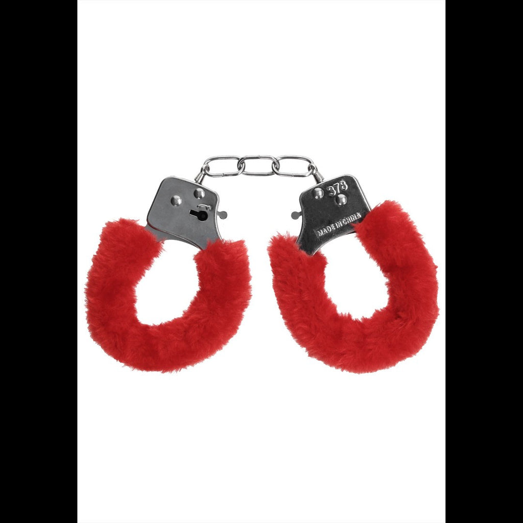 Algemas Com Peluche Pleasure Furry Handcuffs Vermelhas