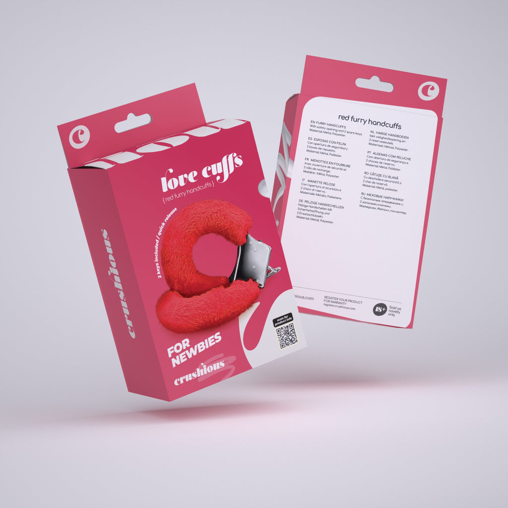 Algemas De Peluche Love Cuffs Crushious Vermelhas