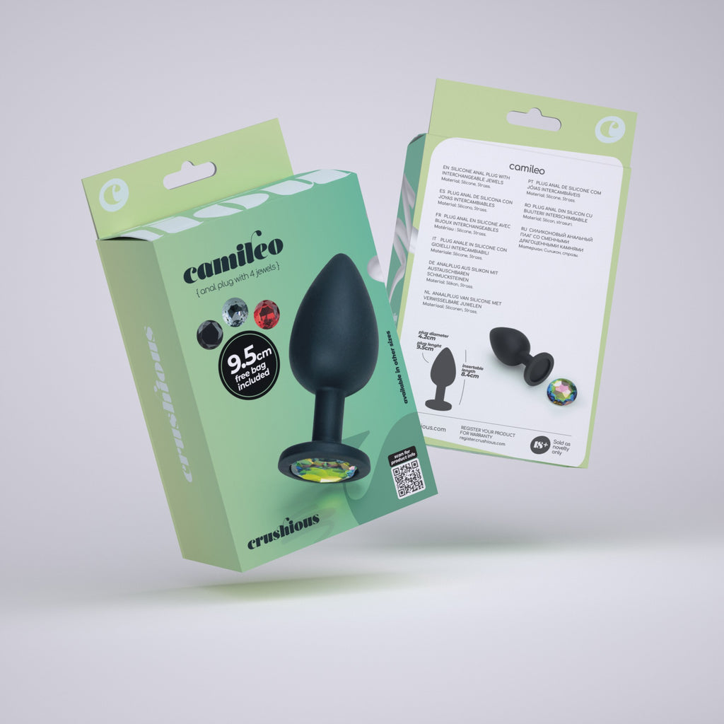 Camileo Plug Anal Grande Com 4 Joias Intercambiáveis Crushious