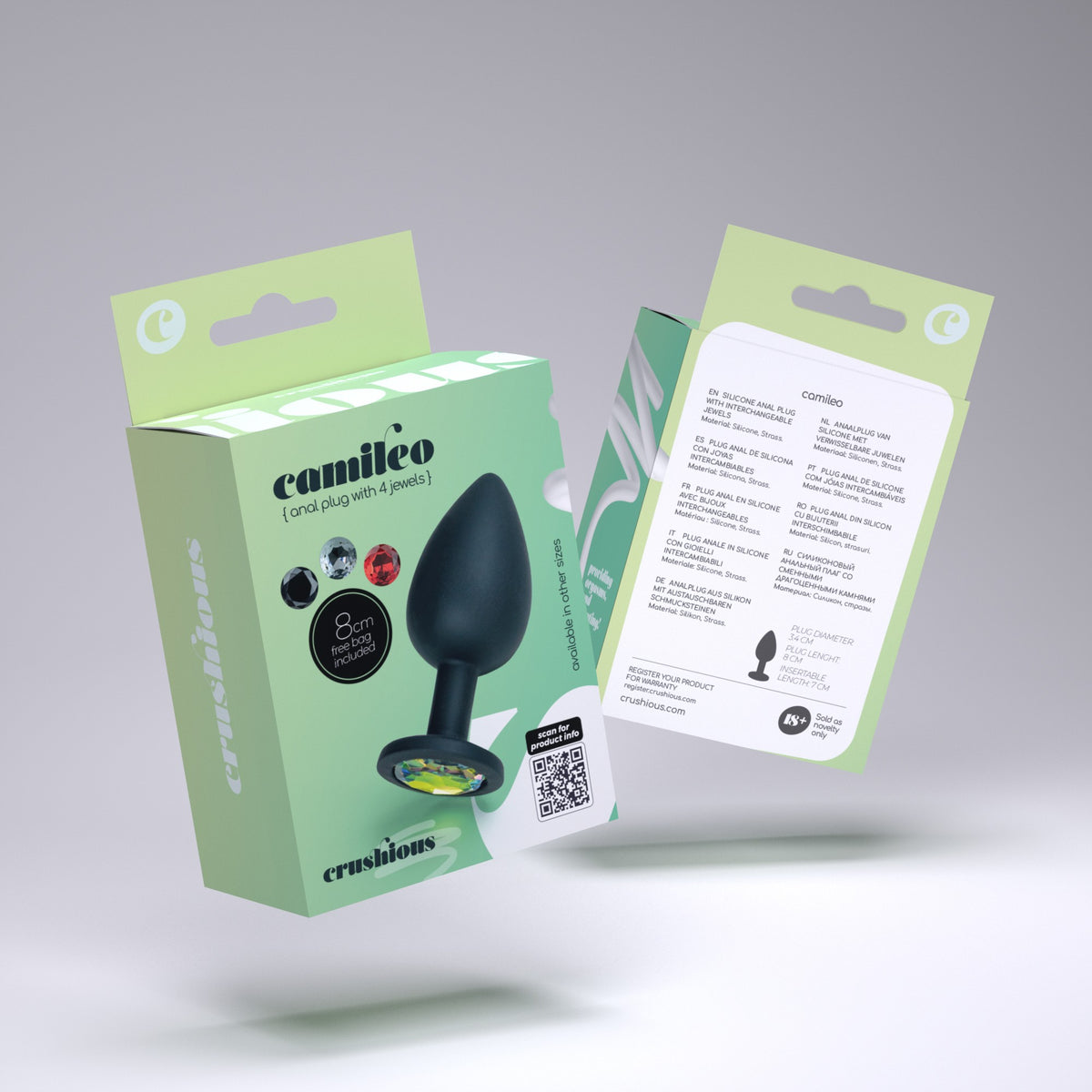 Camileo Plug Anal Médio Com 4 Joias Intercambiáveis Crushious