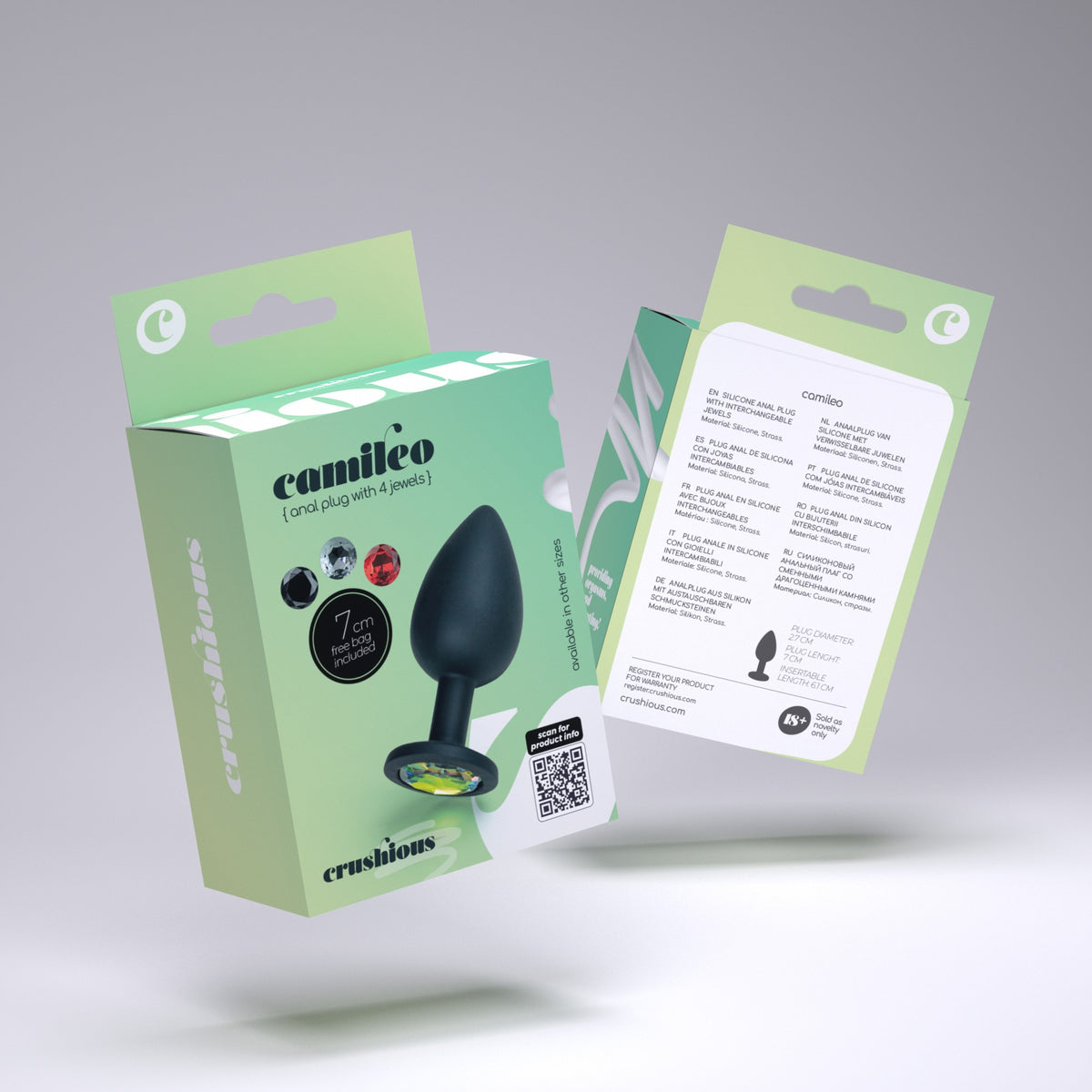 Camileo Plug Anal Pequeno Com 4 Joias Intercambiáveis Crushious