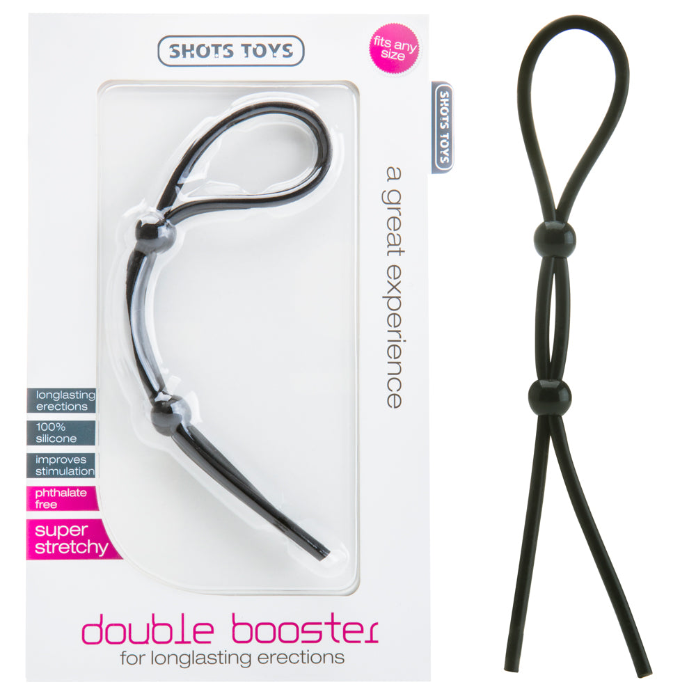 Anel Ajustável Para O Pénis E Testículos Double Booster Preto