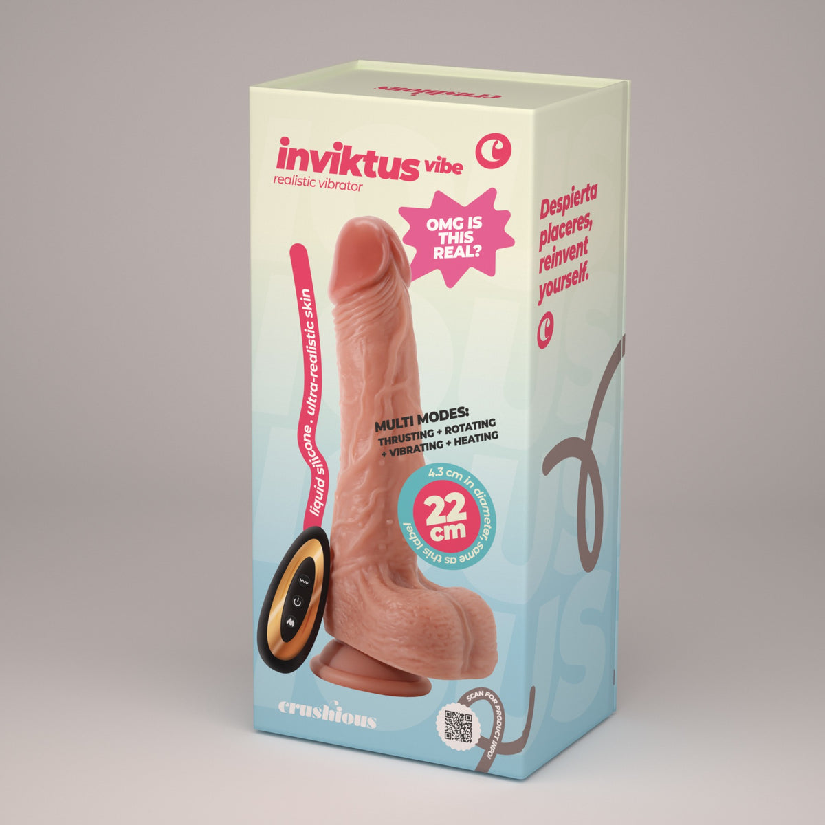 Vibrador De Silicone Líquido Inviktus Vibe 8,5 Crushious Pele