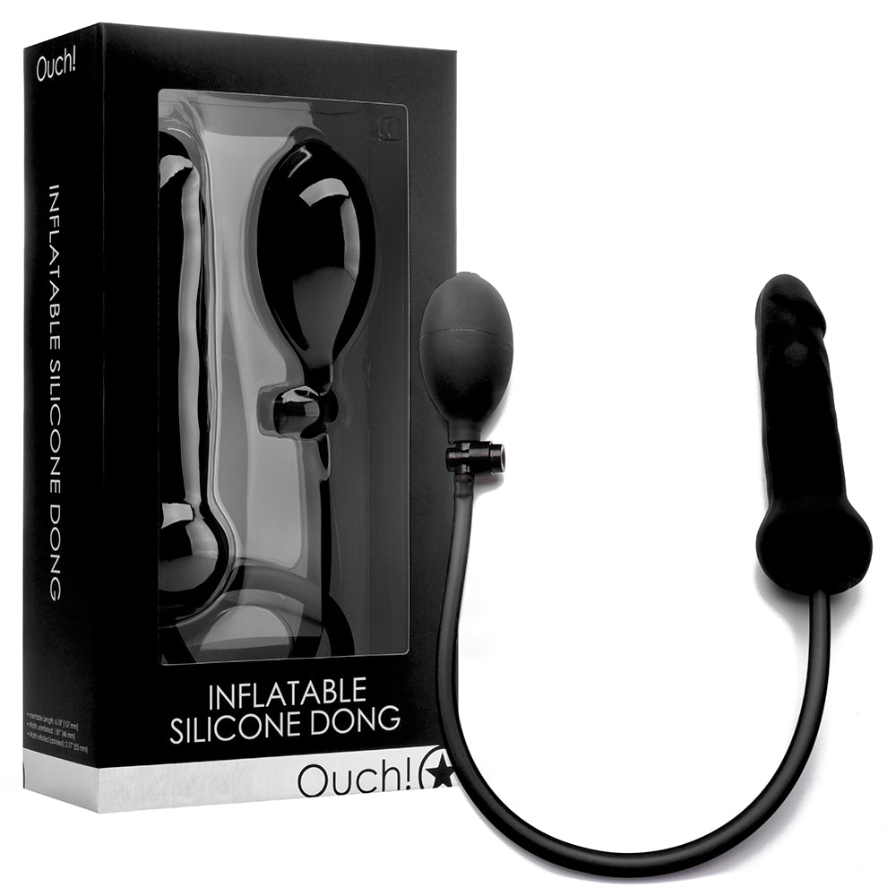 Dildo Insuflável Dong De Silicone Ouch! Preto