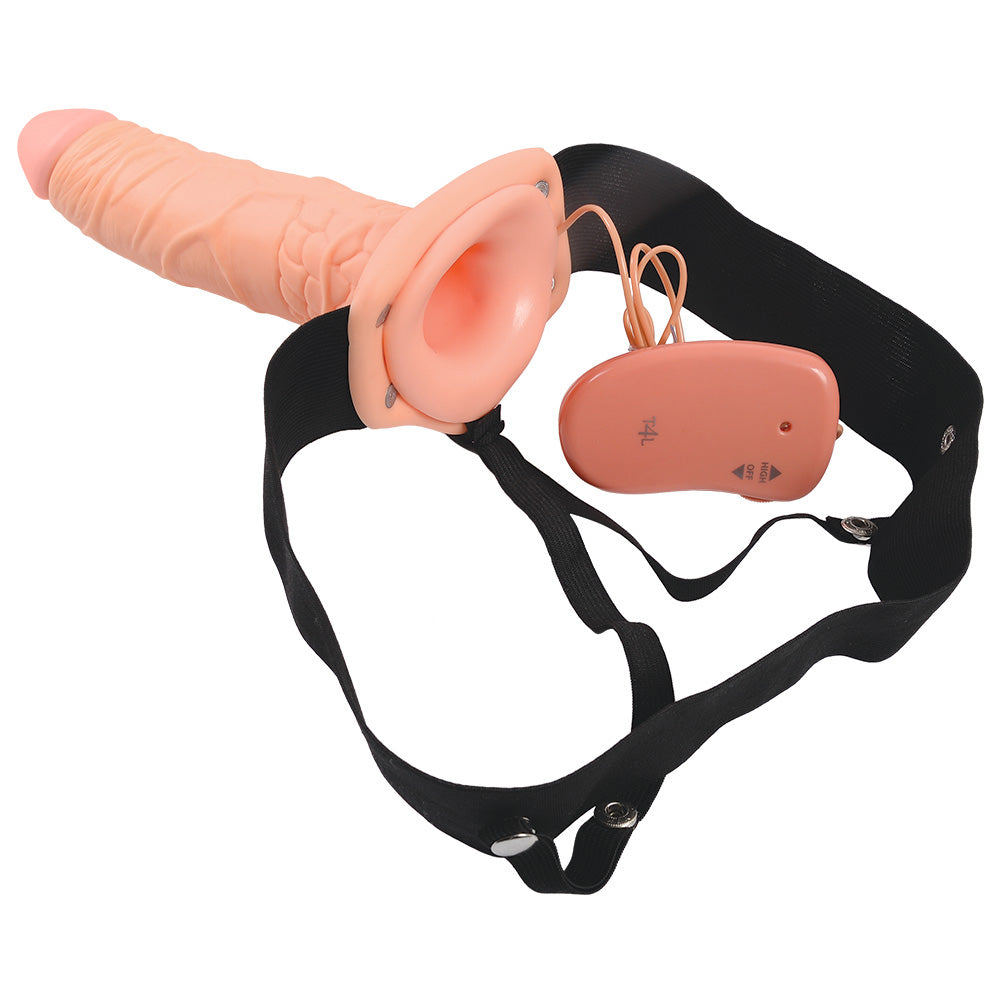 Strap-On Oco Com Vibração Real Rapture Air Feeling 8" Branco