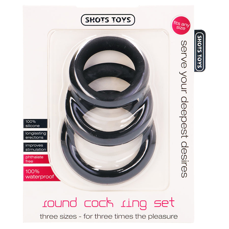 Conjunto De Anéis Para O Pénis Round Cock Rings Set Pretos
