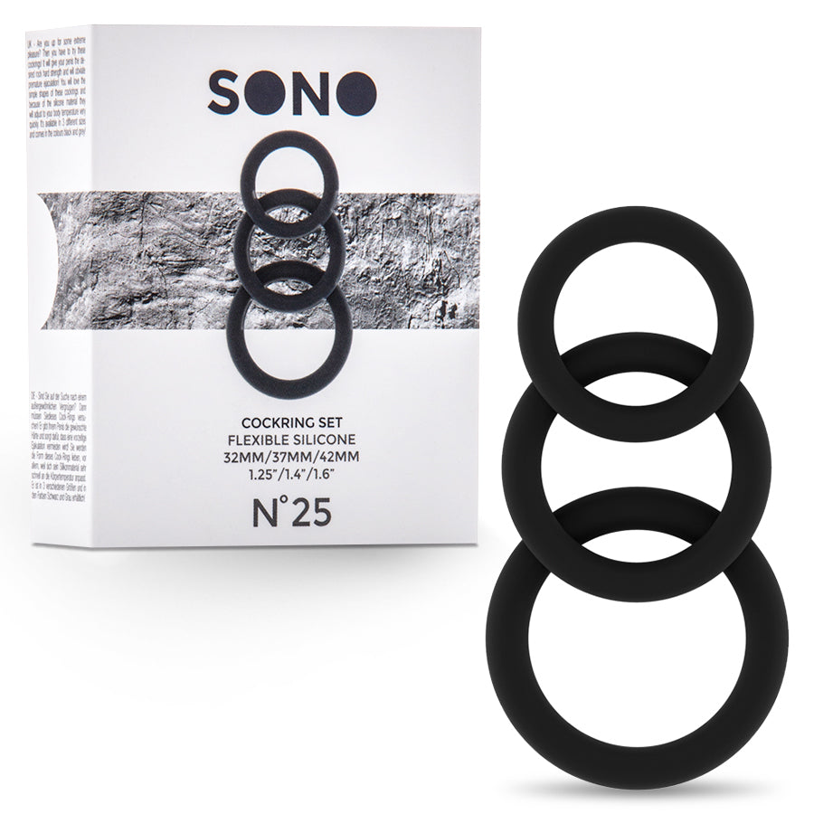 Conjunto De Anéis Para O Pénis Sono Nº25 Cockring Set Preto