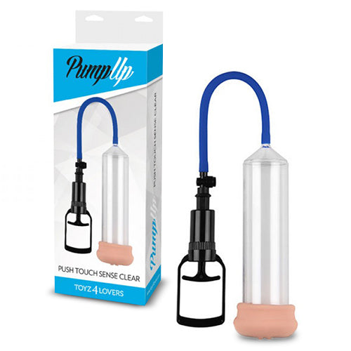 Bomba Para O Pénis Com Masturbador Push Touch Sense Transparente