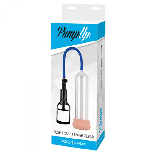 Bomba Para O Pénis Com Masturbador Push Touch Sense Transparente
