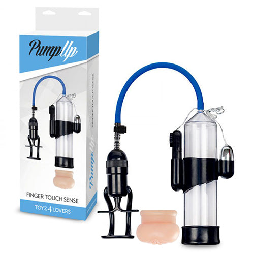 Bomba Para O Pénis Vibratória Com Masturbador Finger Touch Sense Transparente