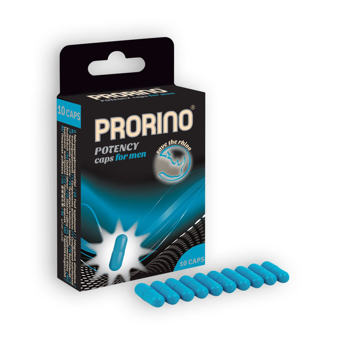 Cápsulas Estimulantes Prorino Potency Caps Para Homem 10 Cápsulas