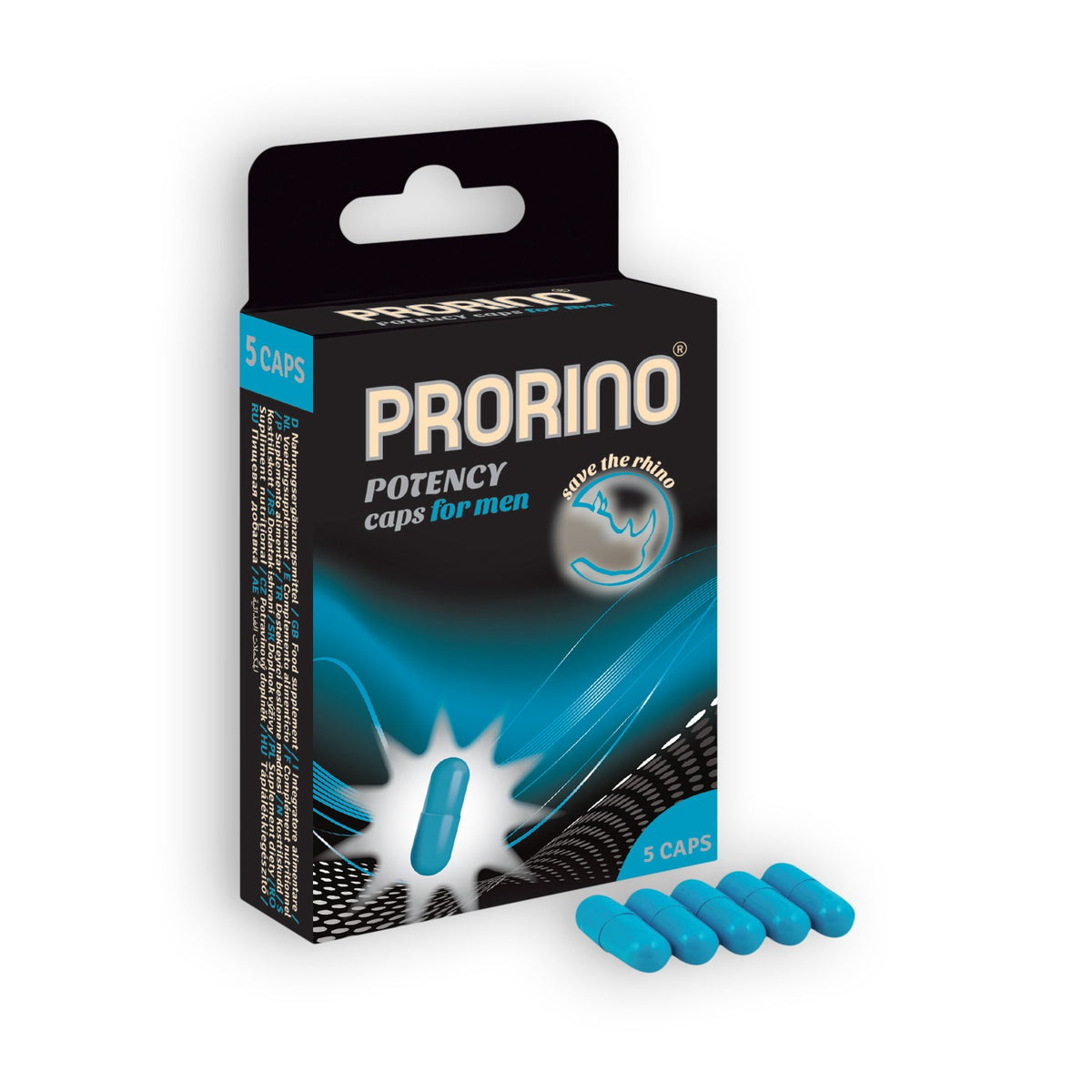 Cápsulas Estimulantes Prorino Potency Caps Para Homem 5 Cápsulas