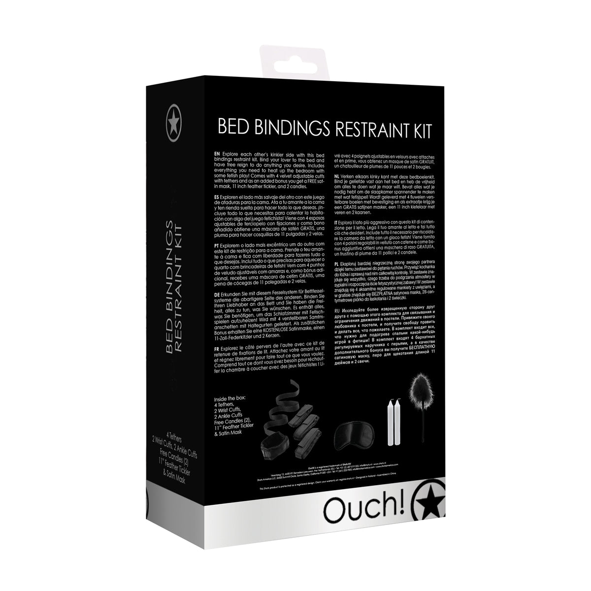 Kit De Restrição Bed Bindings Restraint Kit Ouch! Preto