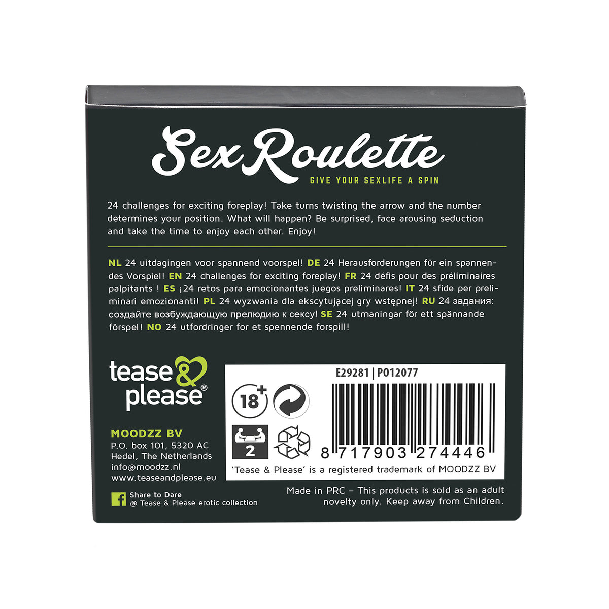 Jogo Sex Roulette Foreplay Nl-De-En-Fr-Es-It-Pl-Ru-Se-No