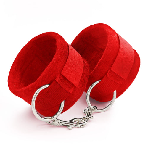 Algemas De Velcro Tough Love Com Corrente De 40Cm Extra Crushious Vermelhas