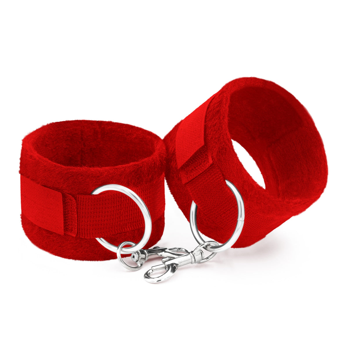 Algemas De Velcro Tough Love Com Corrente De 40Cm Extra Crushious Vermelhas