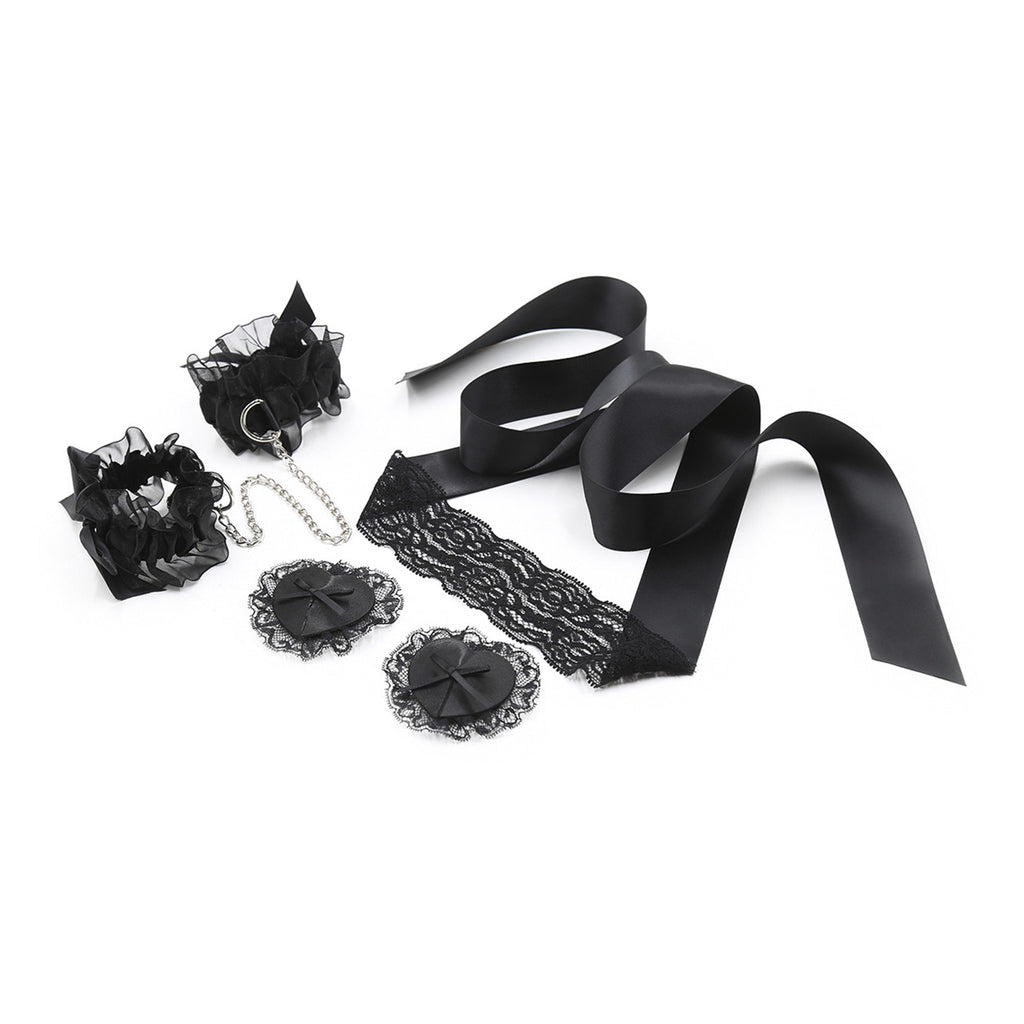 Conjunto De Renda Preta Lace Me Up Crushious