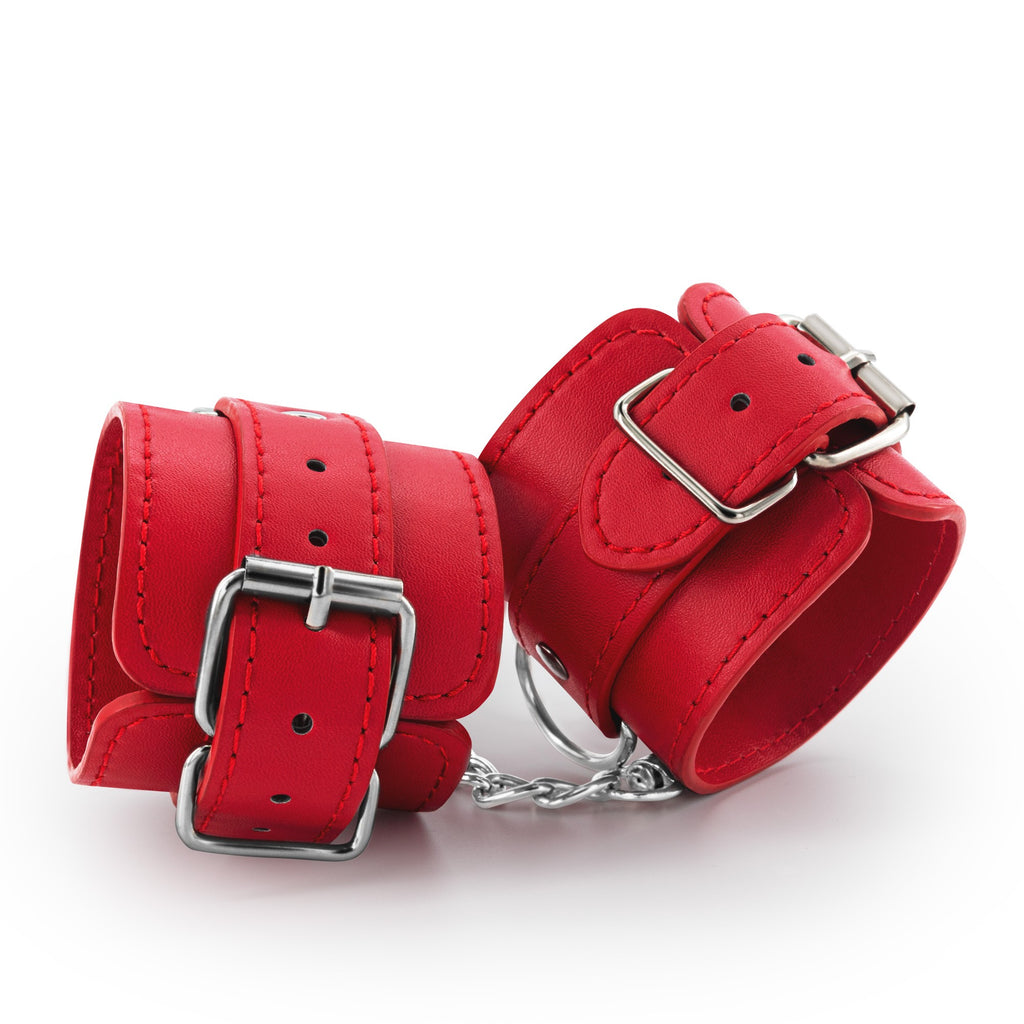 Algemas De Couro Bondage Love Crushious Vermelhas