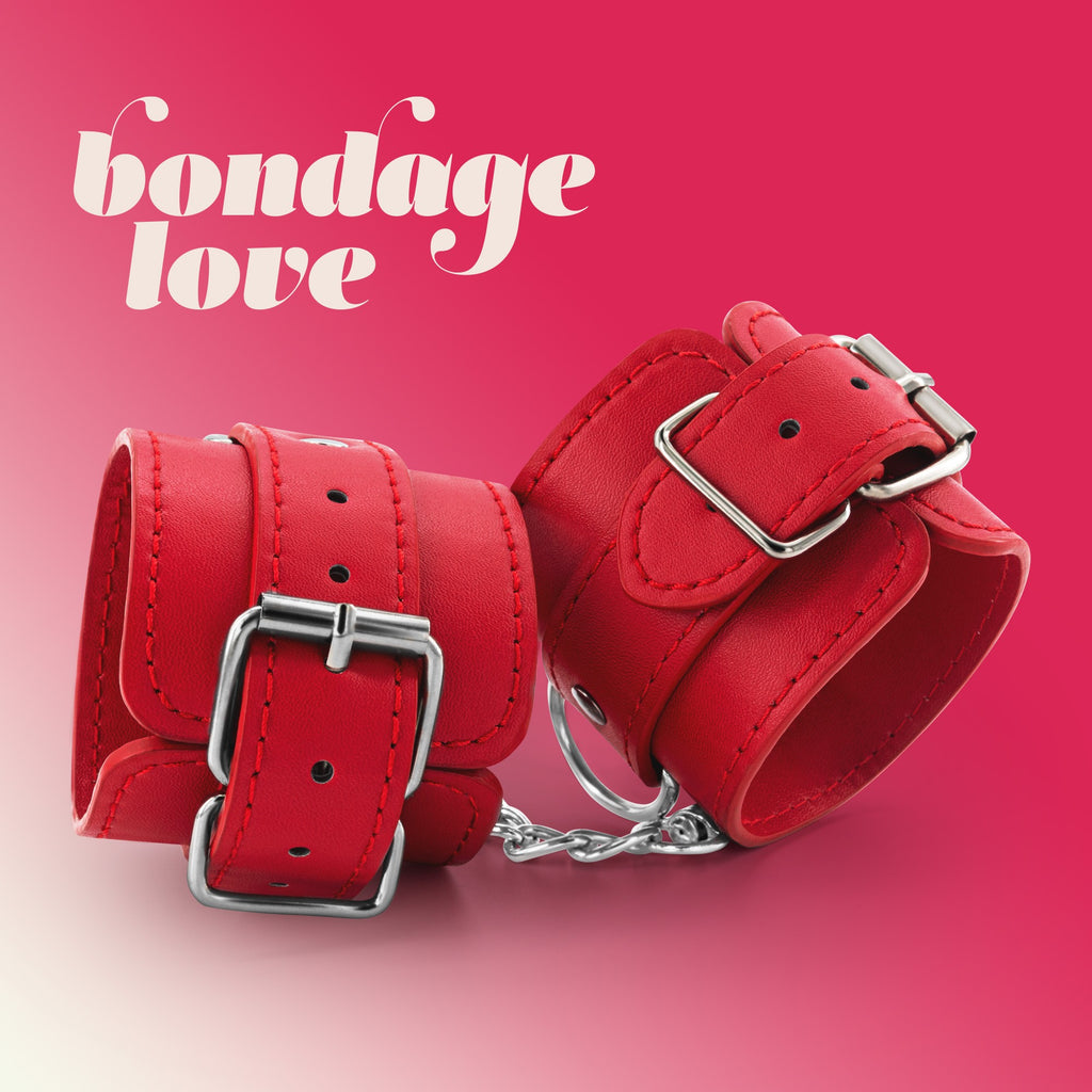 Algemas De Couro Bondage Love Crushious Vermelhas