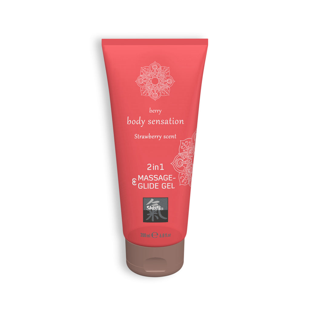 Gel De Massagem E Lubrificante 2Em1 Com Sabor A Morango Shiatsu? 200Ml