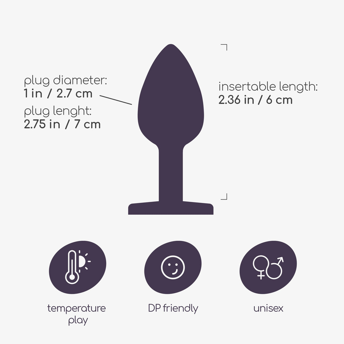 Plug Anal Joia Bijou Transparente Pequeno Crushious Com Bolsa Aveludada Grátis