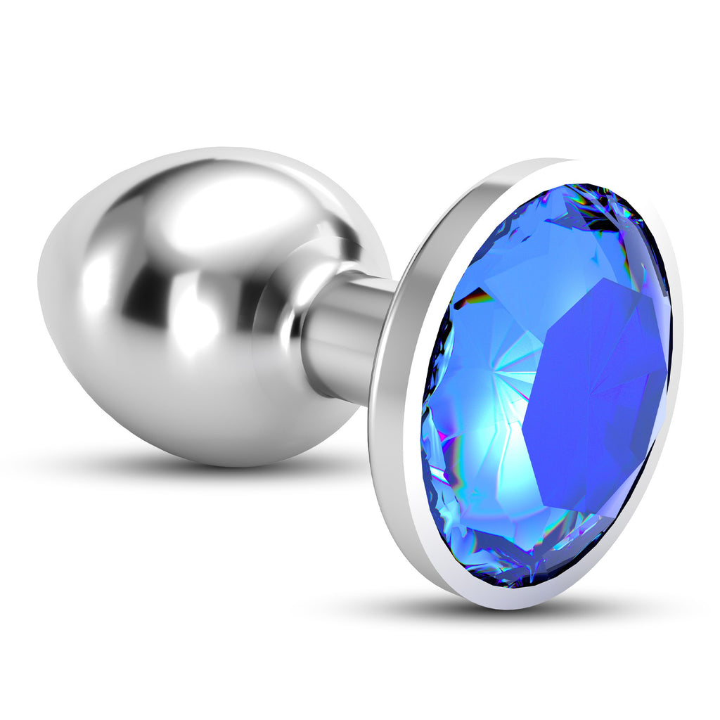 Plug Anal Joia Bijou Azul Médio Crushious Com Bolsa Aveludada Grátis