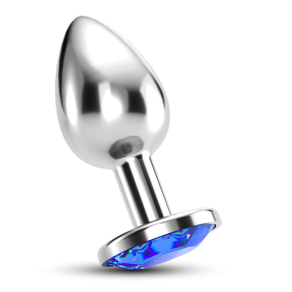 Plug Anal Joia Bijou Azul Médio Crushious Com Bolsa Aveludada Grátis