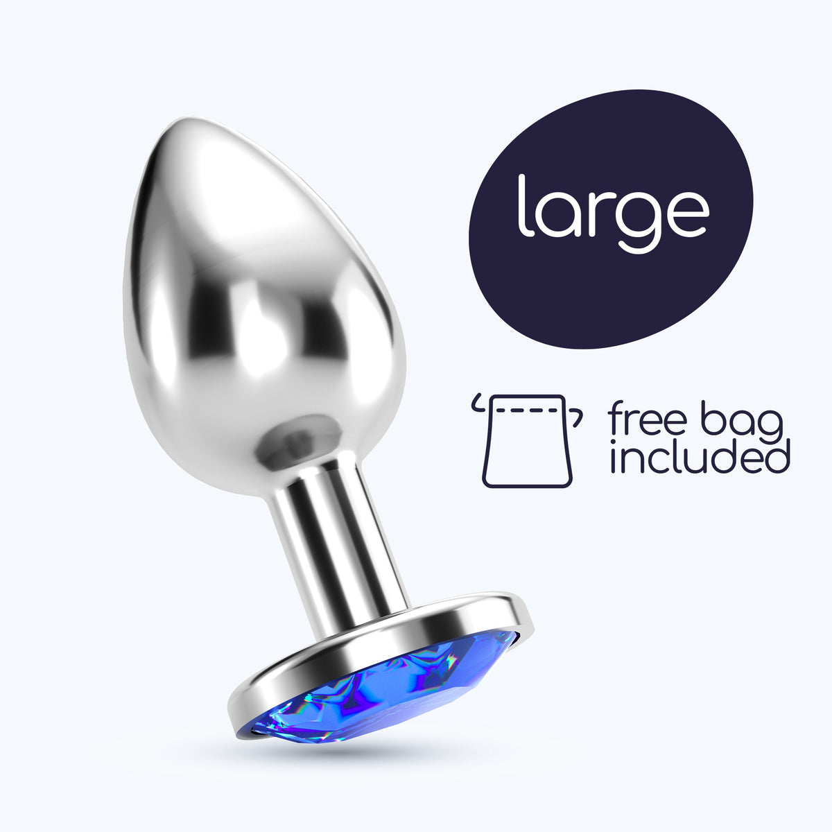 Plug Anal Joia Bijou Azul Grande Crushious Com Bolsa Aveludada Grátis