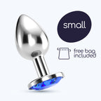Plug Anal Joia Bijou Azul Pequeno Crushious Com Bolsa Aveludada Grátis