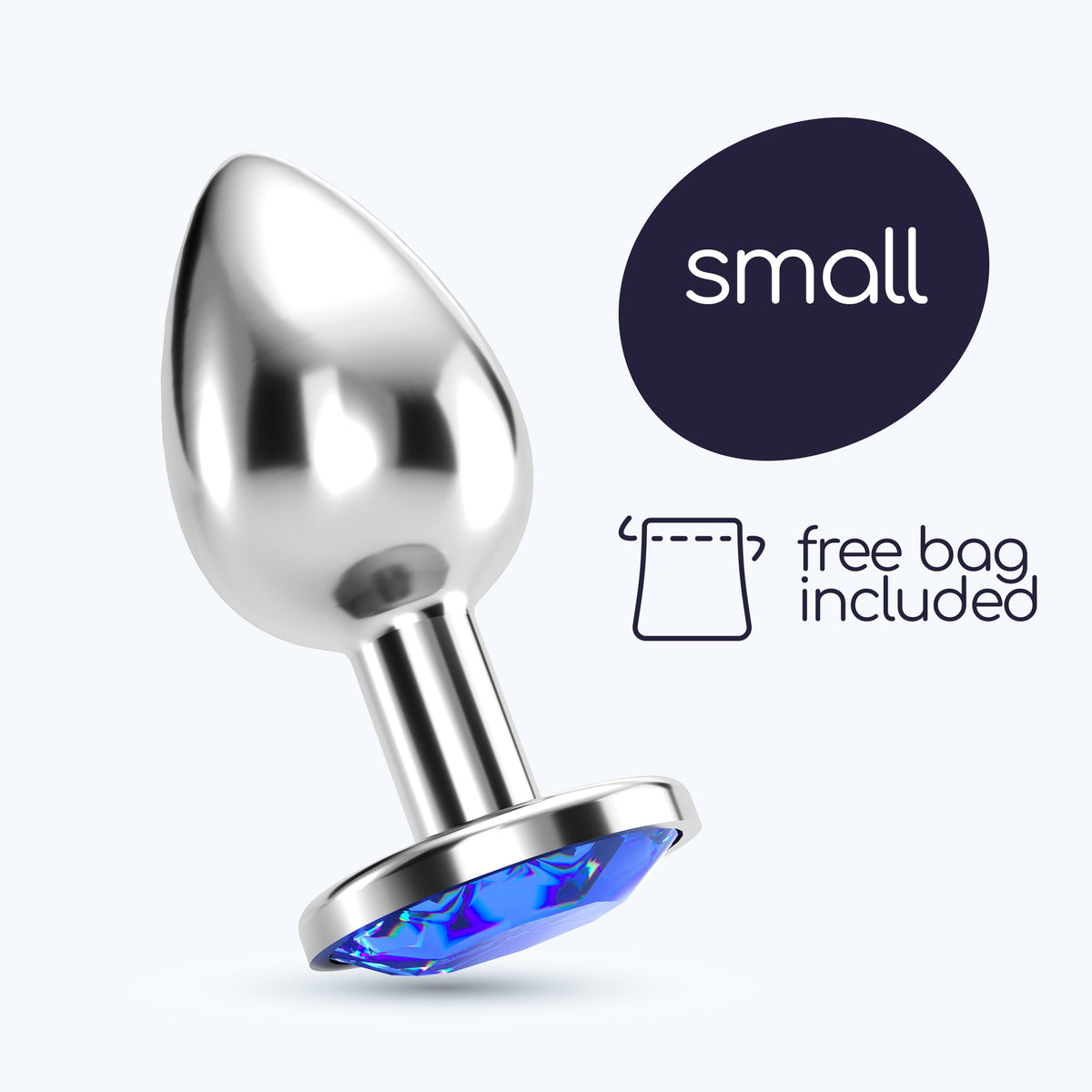 Plug Anal Joia Bijou Azul Pequeno Crushious Com Bolsa Aveludada Grátis