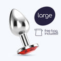 Plug Anal Joia Bijou Vermelho Grande Crushious Com Bolsa Aveludada Grátis