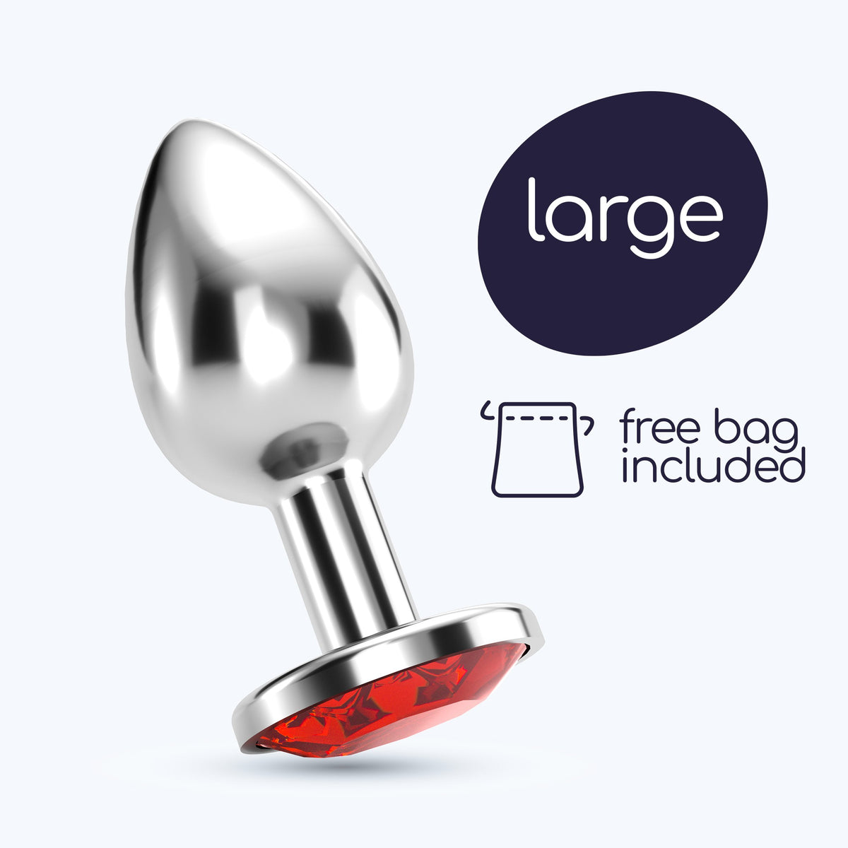 Plug Anal Joia Bijou Vermelho Grande Crushious Com Bolsa Aveludada Grátis