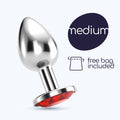 Plug Anal Joia Bijou Vermelho Médio Crushious Com Bolsa Aveludada Grátis