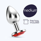 Plug Anal Joia Bijou Vermelho Médio Crushious Com Bolsa Aveludada Grátis