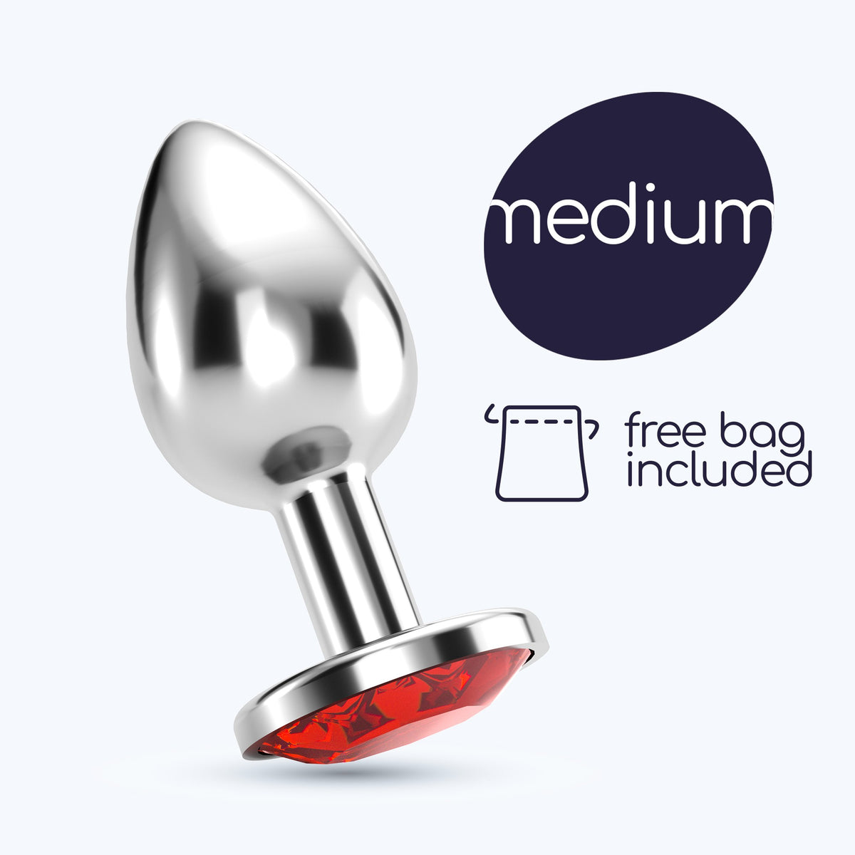 Plug Anal Joia Bijou Vermelho Médio Crushious Com Bolsa Aveludada Grátis