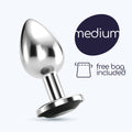 Plug Anal Joia Bijou Preto Médio Crushious Com Bolsa Aveludada Grátis