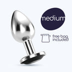 Plug Anal Joia Bijou Preto Médio Crushious Com Bolsa Aveludada Grátis