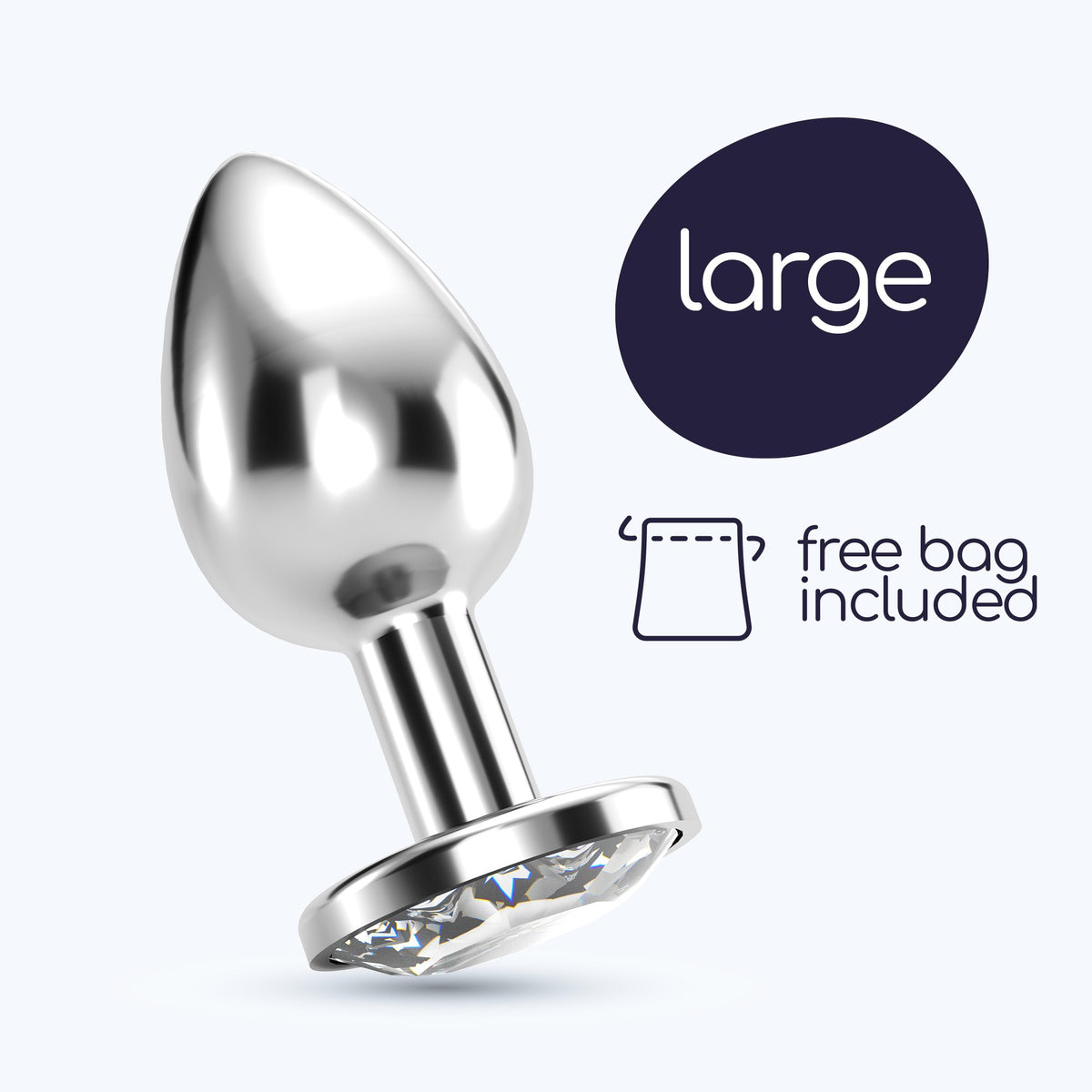 Plug Anal Joia Bijou Transparente Grande Crushious Com Bolsa Aveludada Grátis