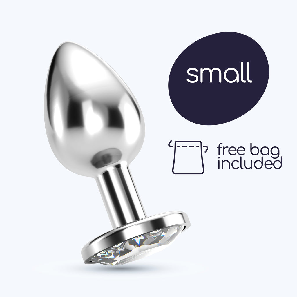 Plug Anal Joia Bijou Transparente Pequeno Crushious Com Bolsa Aveludada Grátis