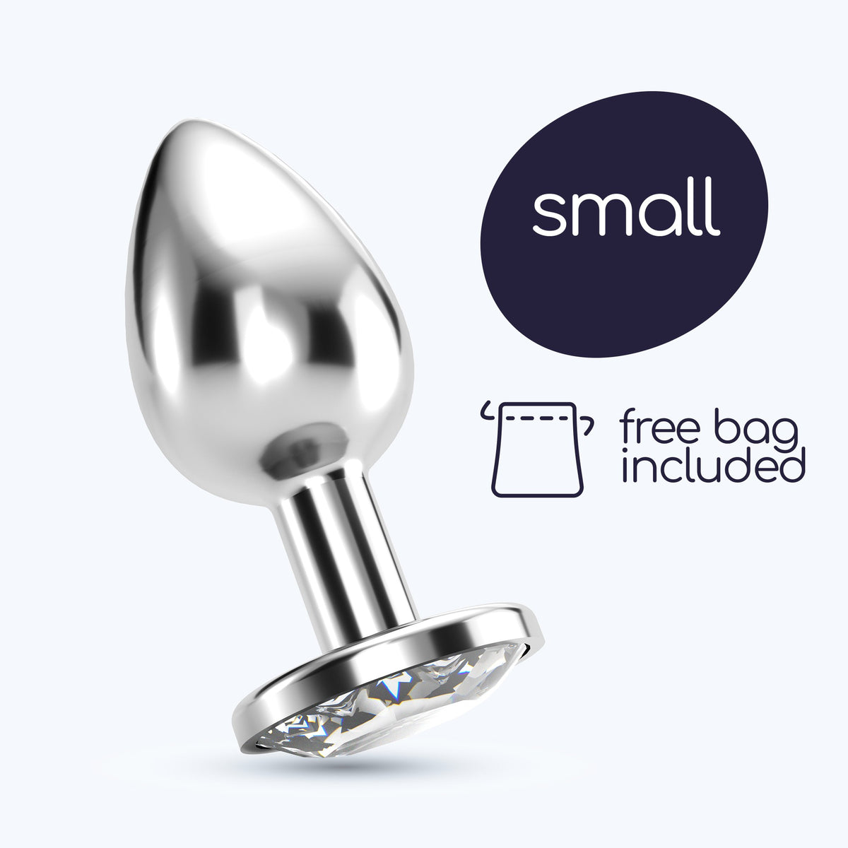 Plug Anal Joia Bijou Transparente Pequeno Crushious Com Bolsa Aveludada Grátis
