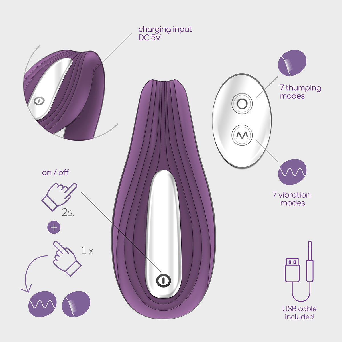 Vibrador Recarregável Com Comando Pleasuriser E Oferta De Lubrificante À Base De Água Crushious