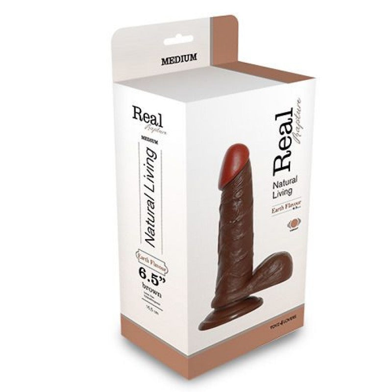 Vibrador Realístico Real Rapture Earth Flavour 6.5'' Negro