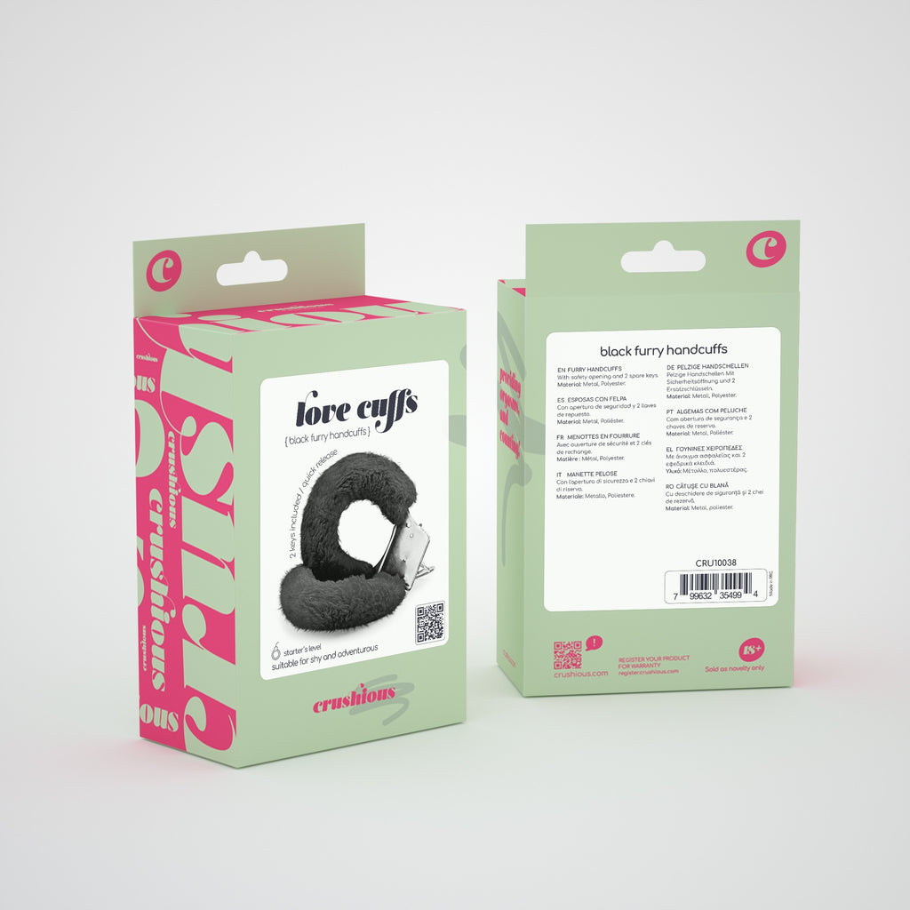 Algemas De Peluche Love Cuffs Crushious Pretas