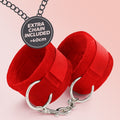 Algemas De Velcro Tough Love Com Corrente De 40Cm Extra Crushious Vermelhas