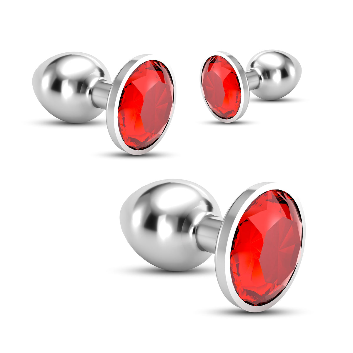 Anal Train Trio Bijou Vermelho Crushious Com Bolsas Individuais Grátis